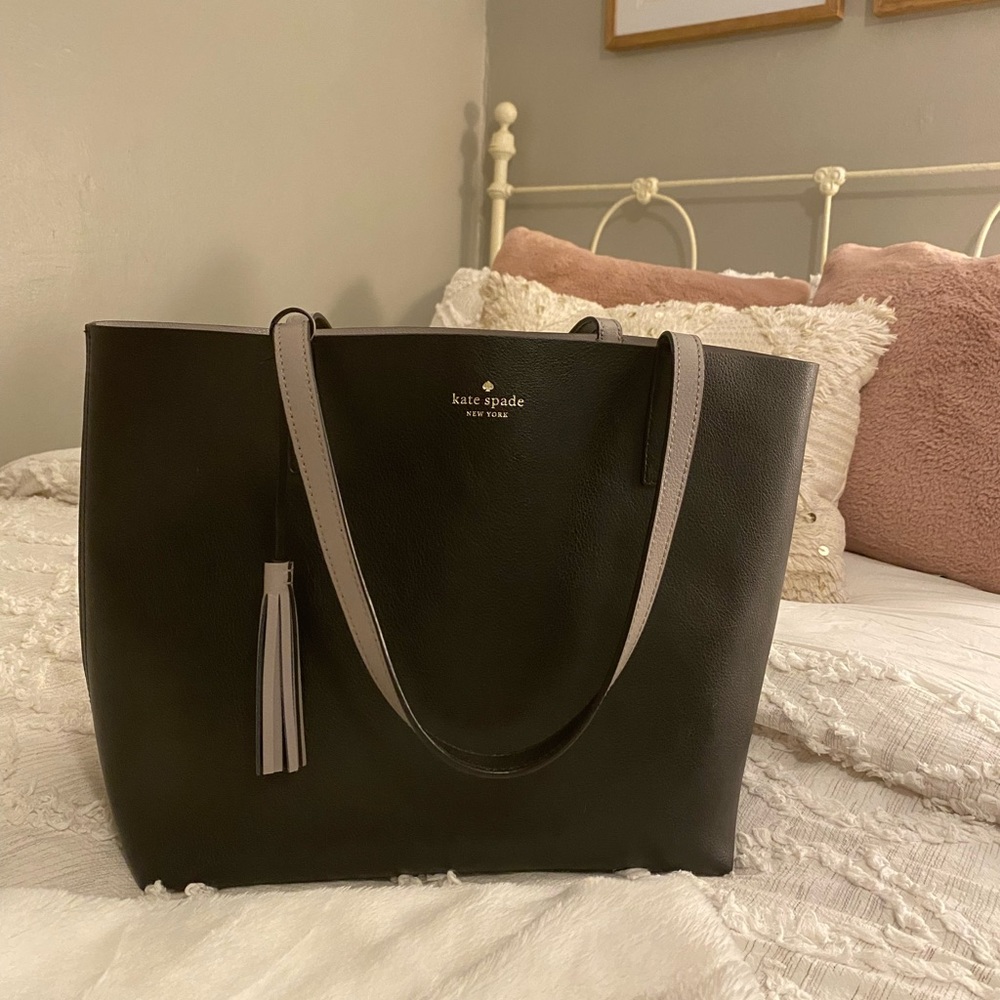 Kate Spade Large Black Leather Tote Bag